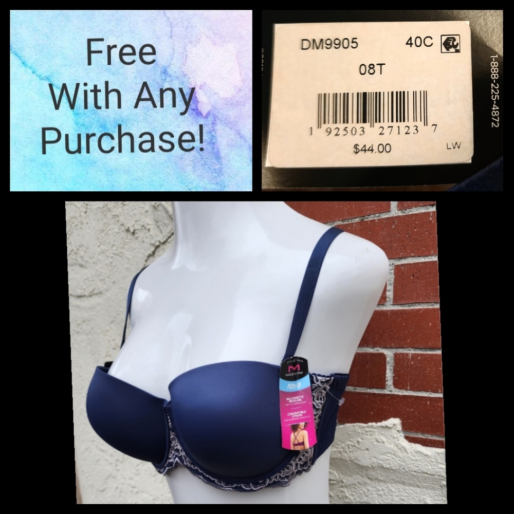 NEW $44 women MAIDENFORM push up Wonderbra 40C blue - GET THIS FOR FREE !